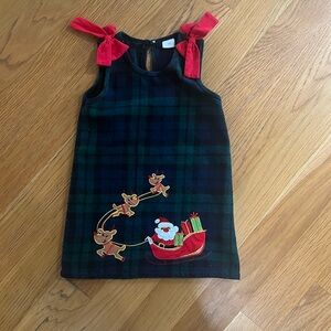 Tartan jumper with red bows and Santa appliqué